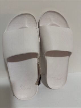 Women’s White Slide Sandals - Classic Arch Support Comfort US Women’s Size 10